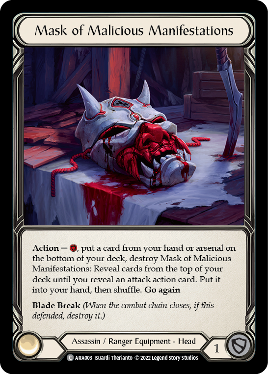 Mask of Malicious Manifestations [ARA003] (Outsiders Arakni Blitz Deck) | Card Citadel