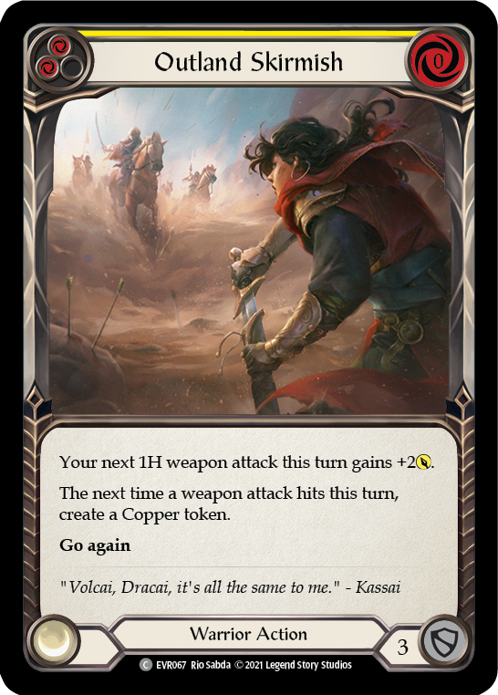 Outland Skirmish (Yellow) [EVR067] (Everfest)  1st Edition Rainbow Foil | Card Citadel