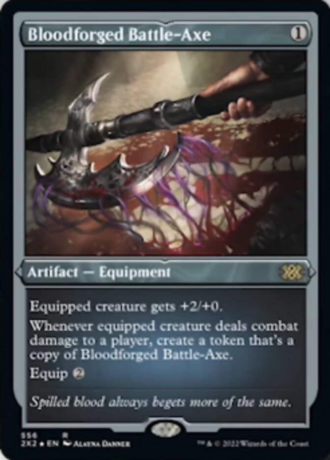 Bloodforged Battle-Axe (Foil Etched) [Double Masters 2022] | Card Citadel