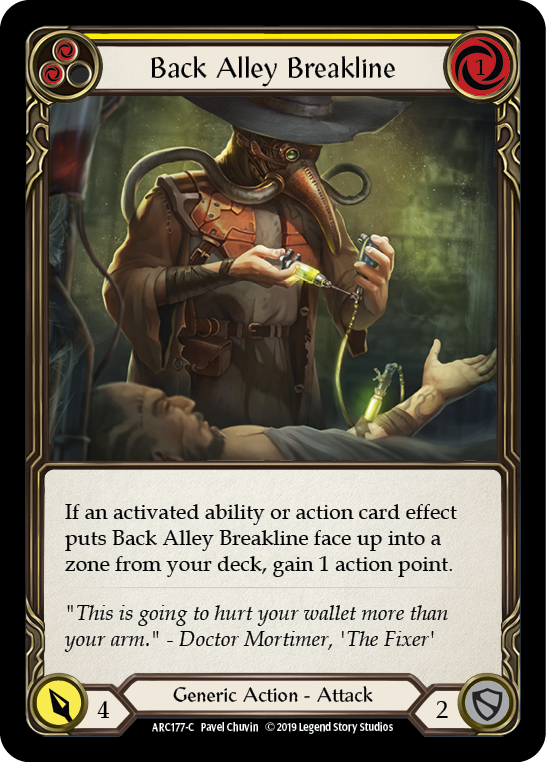 Back Alley Breakline (Yellow) [ARC177-C] (Arcane Rising)  1st Edition Rainbow Foil | Card Citadel
