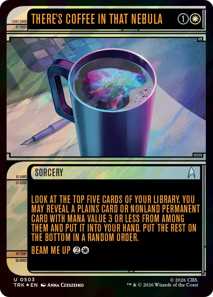 There's Coffee in that Nebula (Showcase) (Surge Foil) [Star Trek] | Card Citadel