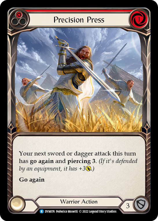 Precision Press (Red) [DYN076] (Dynasty)  Rainbow Foil | Card Citadel
