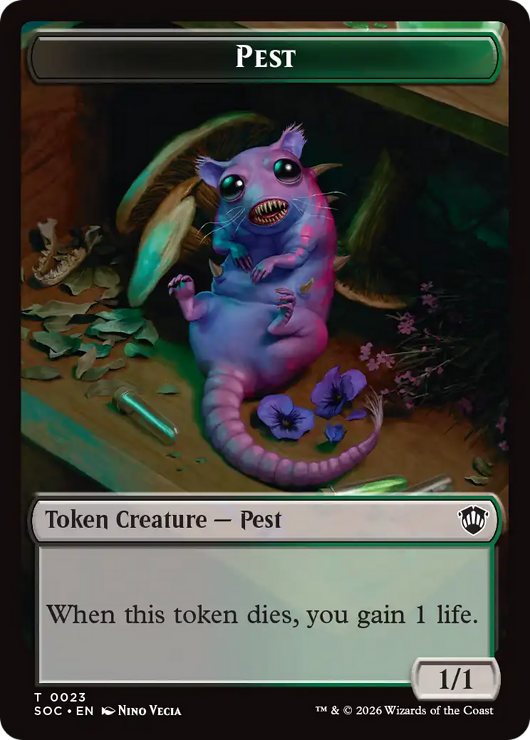 Saproling // Pest (0023) Double-Sided Token [Secrets of Strixhaven Commander Tokens] | Card Citadel