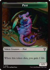 Saproling // Pest (0023) Double-Sided Token [Secrets of Strixhaven Commander Tokens] | Card Citadel