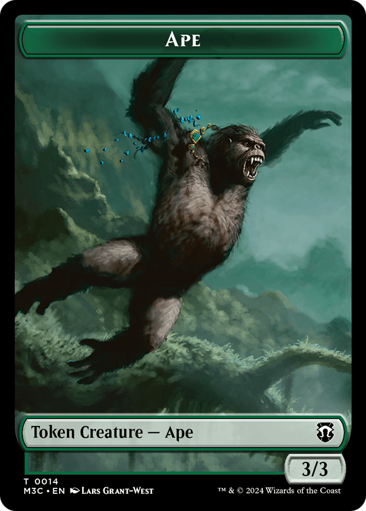 Ape (Ripple Foil) // Plant Double-Sided Token [Modern Horizons 3 Commander Tokens] | Card Citadel