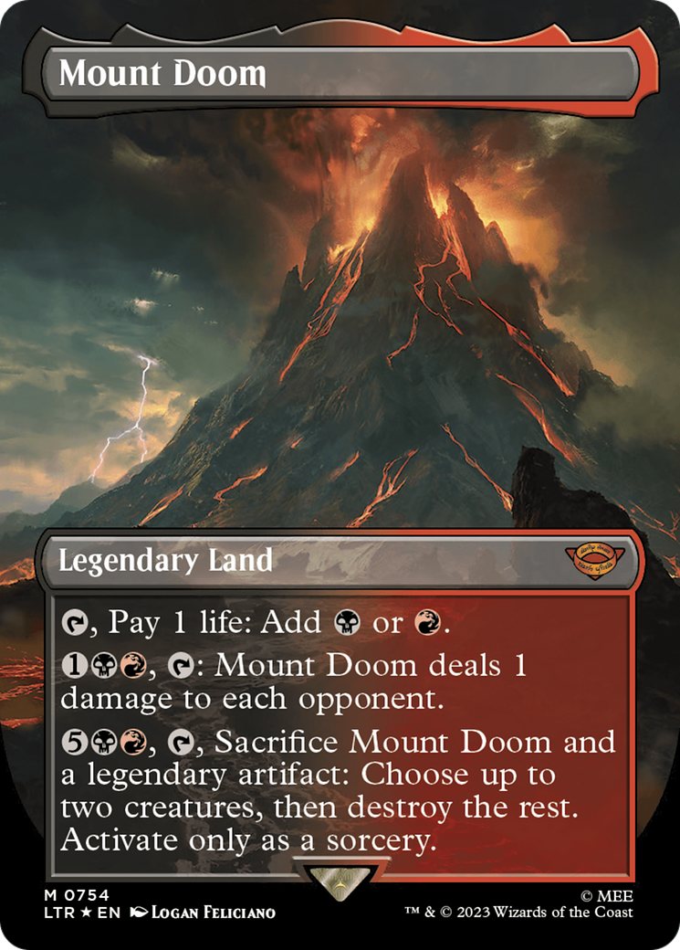 Mount Doom (Borderless) (Surge Foil) [The Lord of the Rings: Tales of Middle-Earth] | Card Citadel