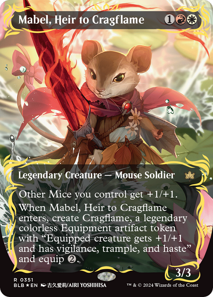 Mabel, Heir to Cragflame (Borderless) (Raised Foil) [Bloomburrow] | Card Citadel