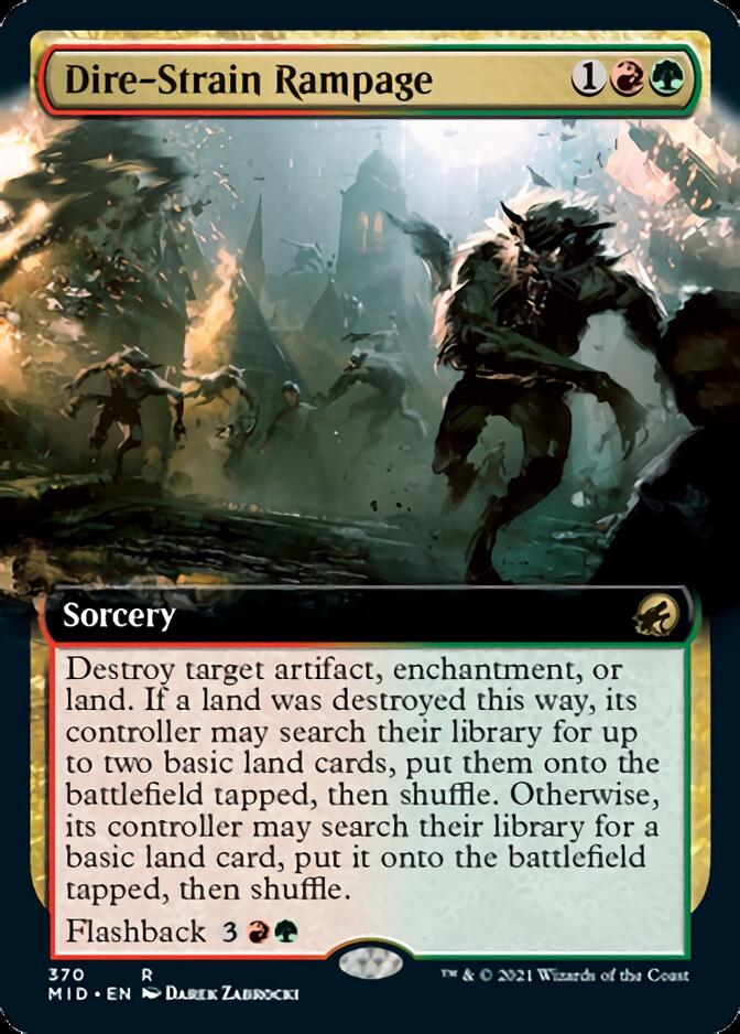 Dire-Strain Rampage (Extended Art) [Innistrad: Midnight Hunt] | Card Citadel