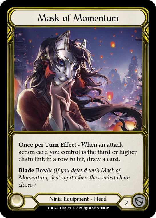 Mask of Momentum [FAB005-P] (Promo)  1st Edition Cold Foil - Golden | Card Citadel