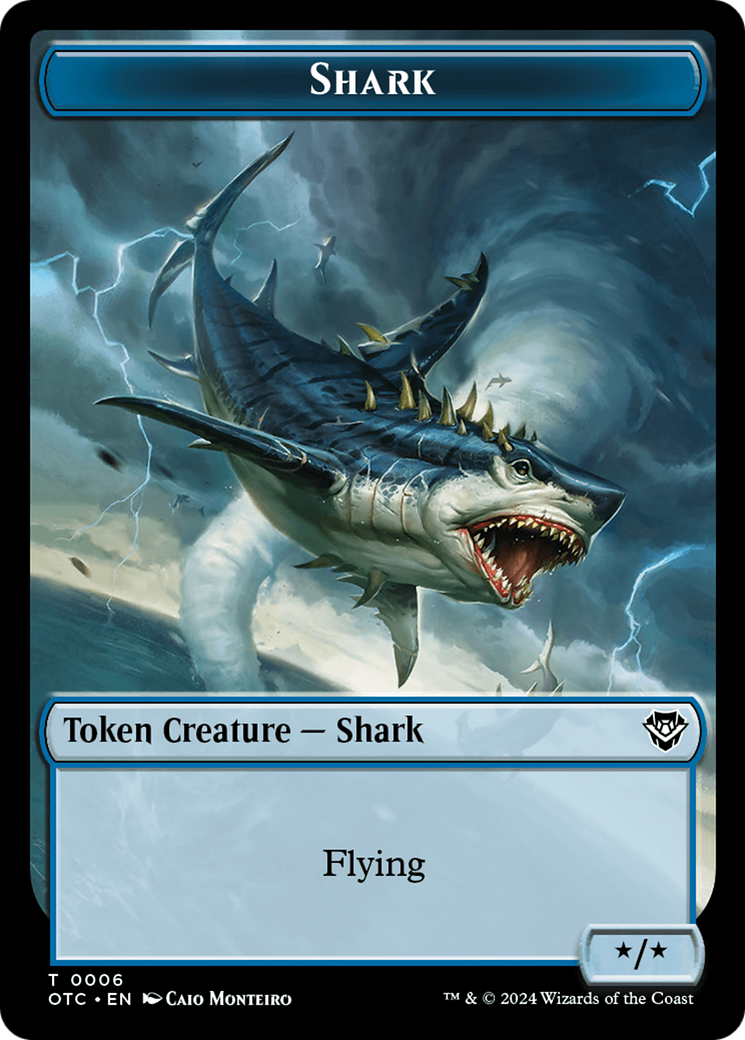 Ape // Shark Double-Sided Token [Outlaws of Thunder Junction Commander Tokens] | Card Citadel