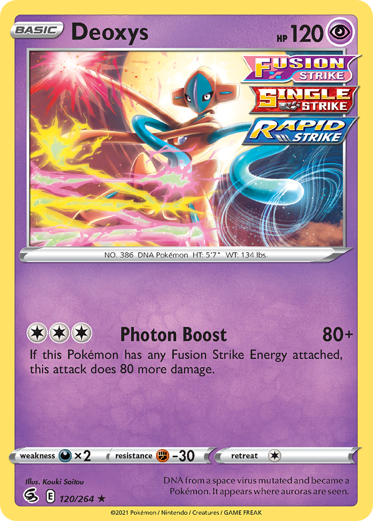 Deoxys (120/264) (Theme Deck Exclusive) [Sword & Shield: Fusion Strike] | Card Citadel