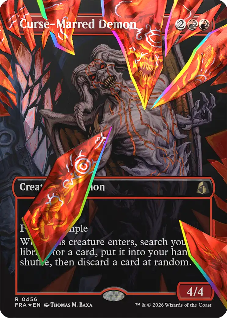 Curse-Marred Demon (Borderless) (Facet Foil) [Reality Fracture] | Card Citadel
