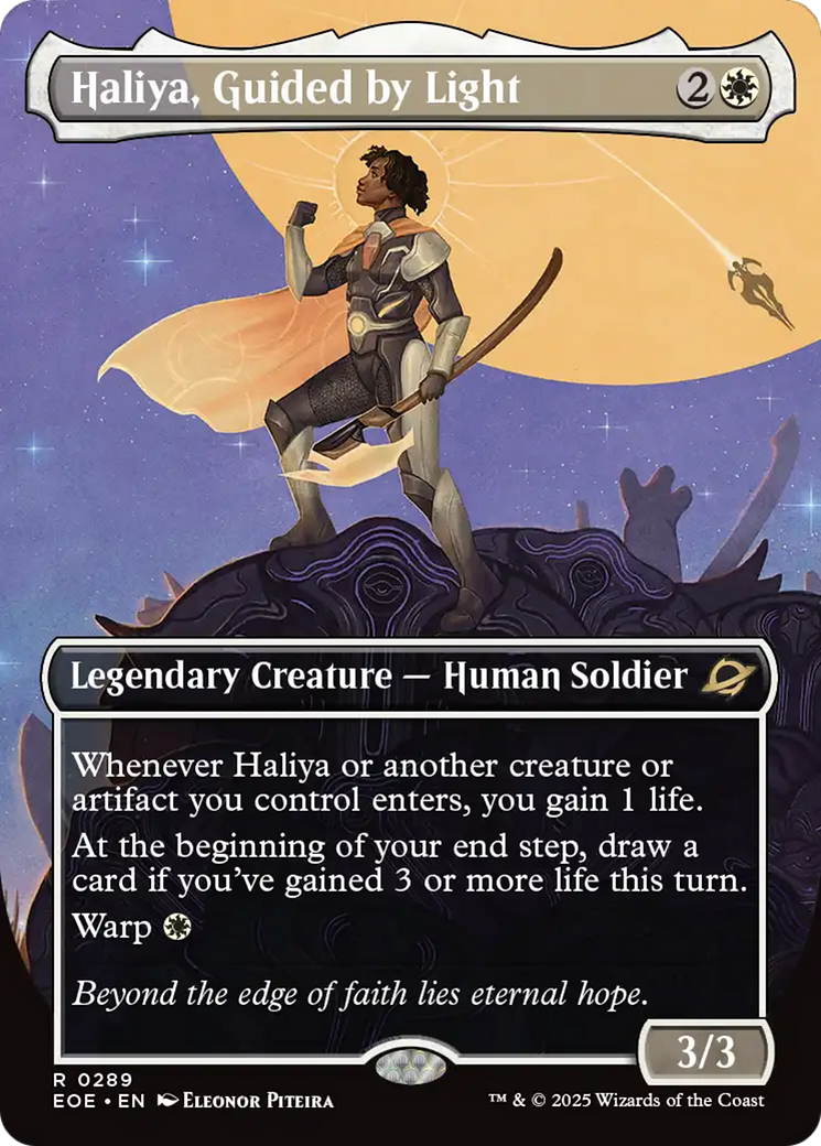 Haliya, Guided by Light (Borderless) [Edge of Eternities] | Card Citadel