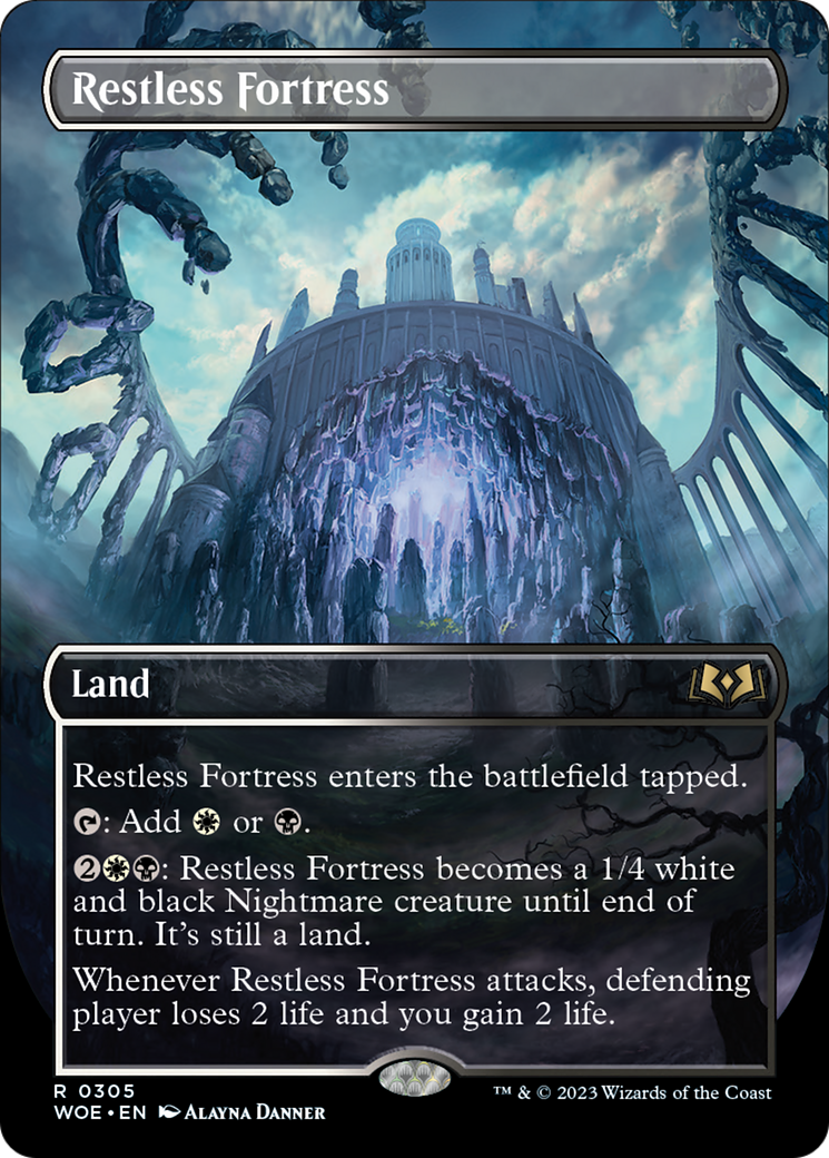 Restless Fortress (Borderless Alternate Art) [Wilds of Eldraine] | Card Citadel