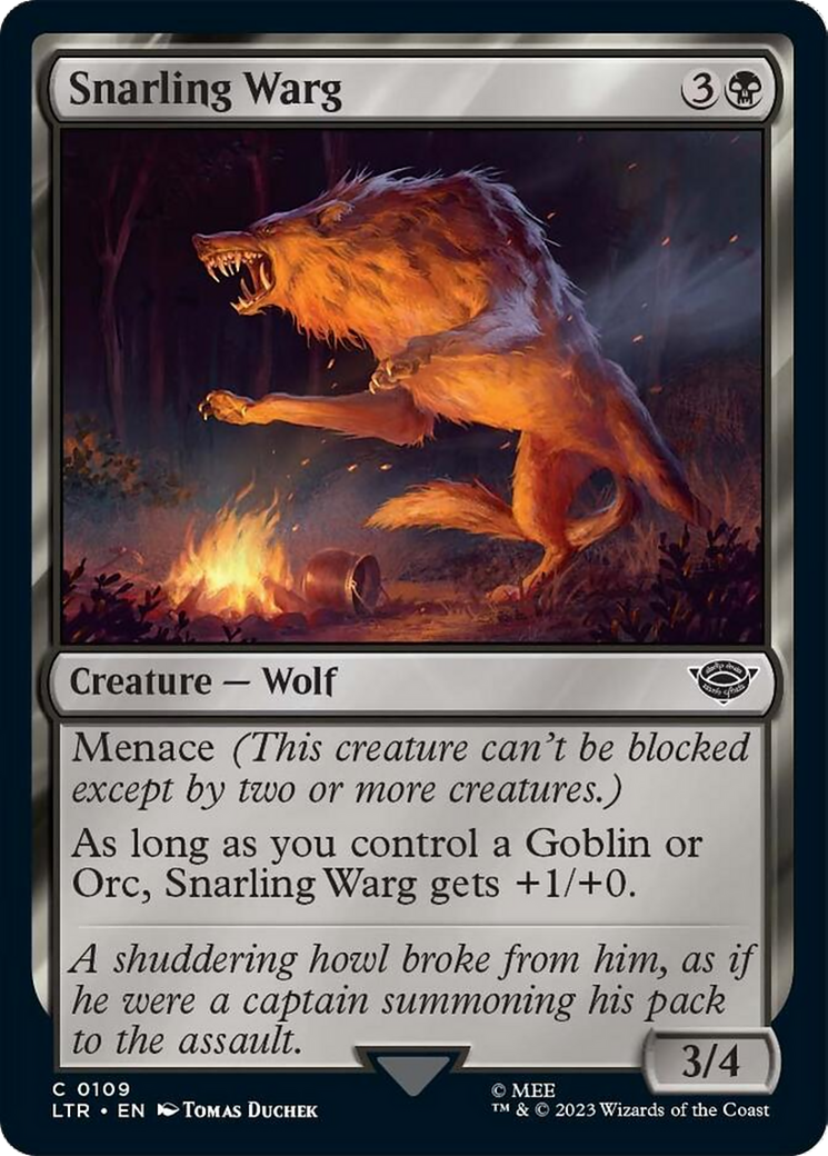 Snarling Warg [The Lord of the Rings: Tales of Middle-Earth] | Card Citadel