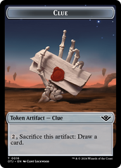 Mercenary // Clue Double-Sided Token [Outlaws of Thunder Junction Tokens] | Card Citadel