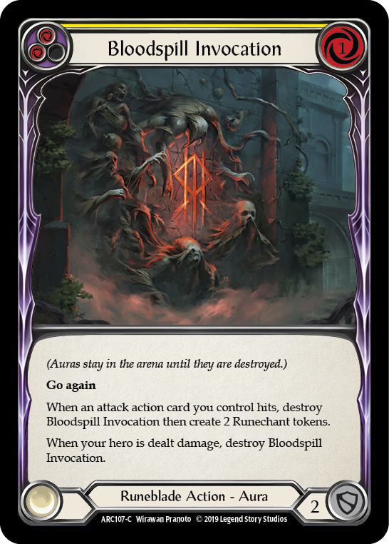 Bloodspill Invocation (Yellow) [ARC107-C] (Arcane Rising)  1st Edition Rainbow Foil | Card Citadel