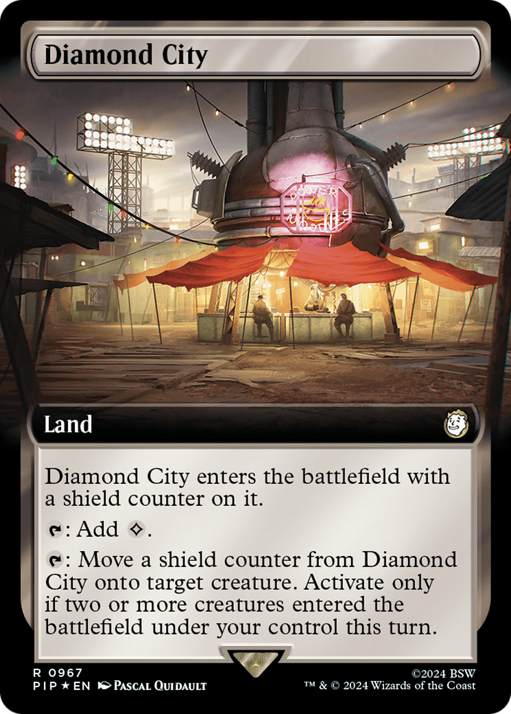 Diamond City (Extended Art) (Surge Foil) [Fallout] | Card Citadel