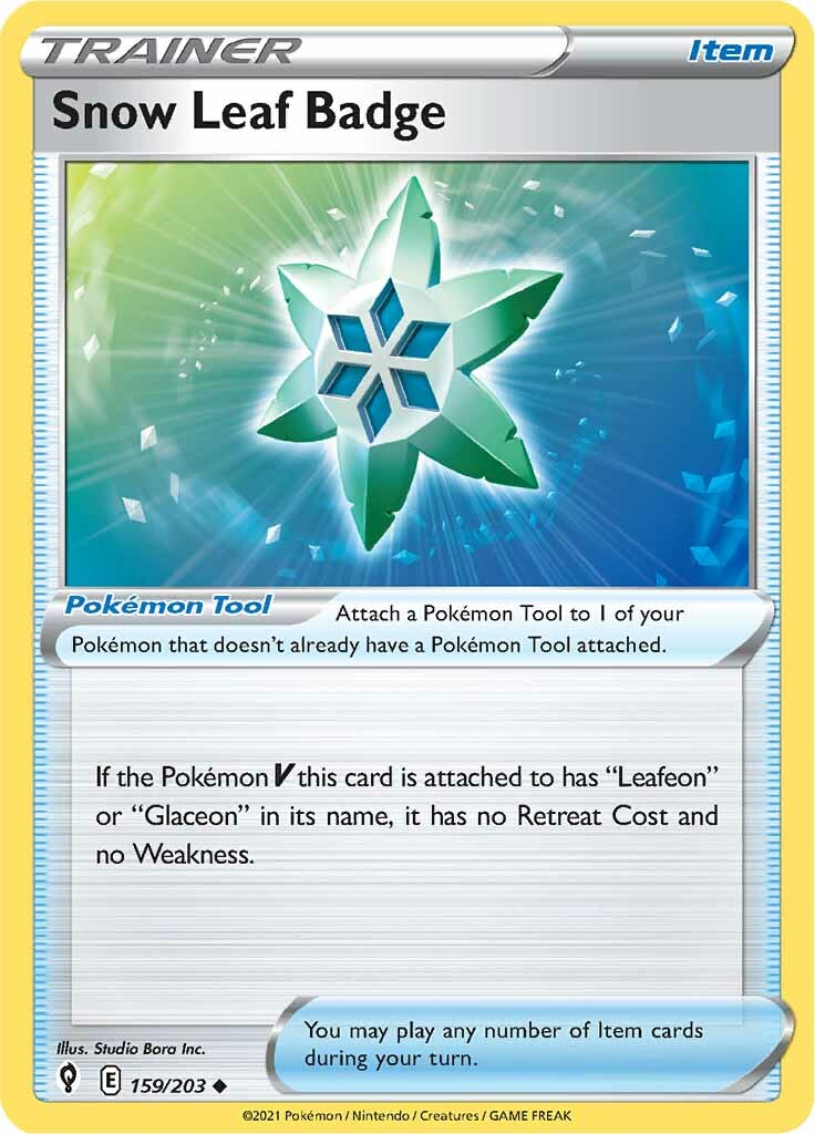 Snow Leaf Badge (159/203) [Sword & Shield: Evolving Skies] | Card Citadel