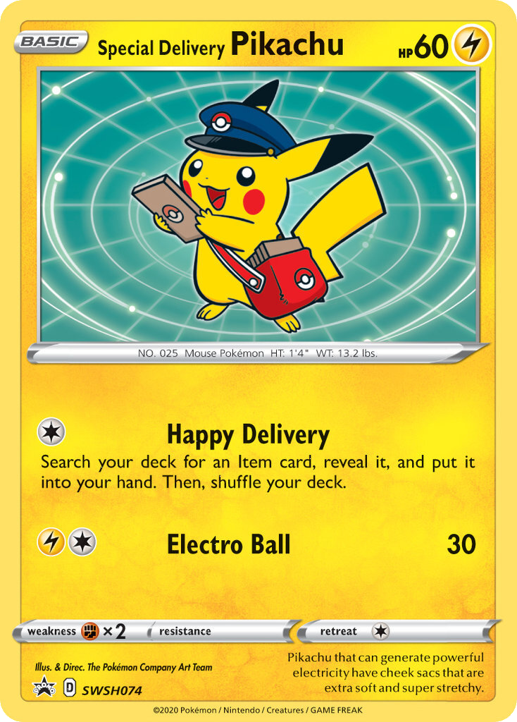 Special Delivery Pikachu (SWSH074) [Sword & Shield: Black Star Promos] | Card Citadel