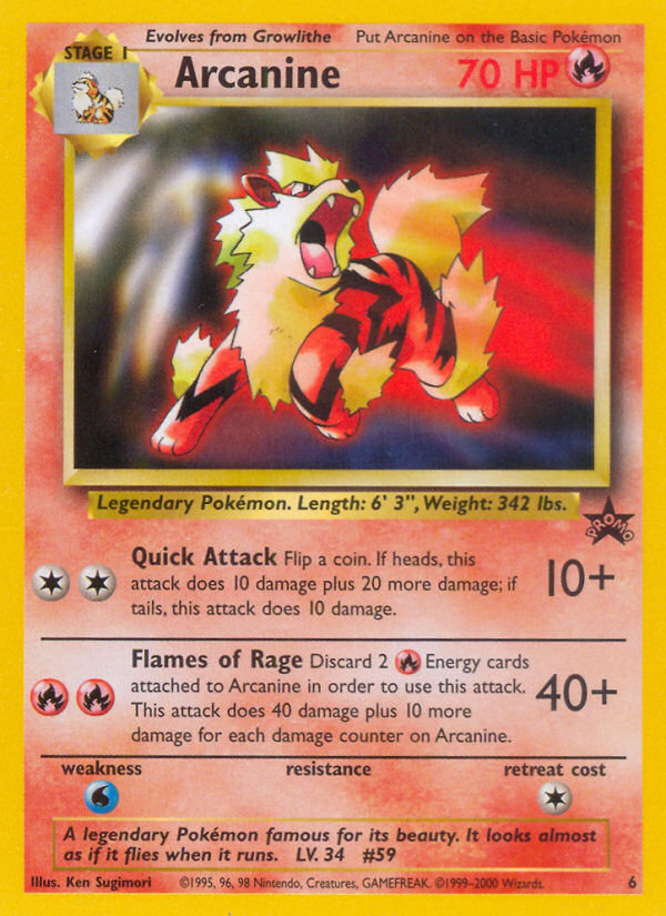 Arcanine (6) [Wizards of the Coast: Black Star Promos] | Card Citadel