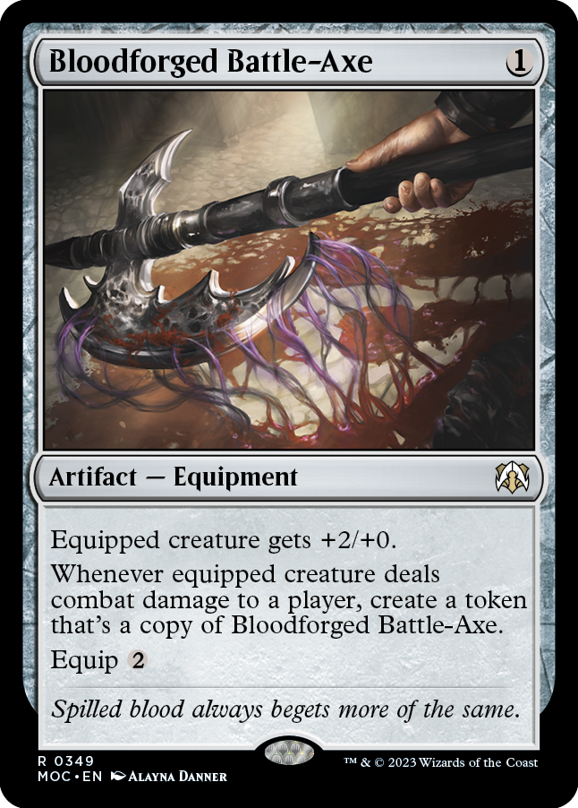 Bloodforged Battle-Axe [March of the Machine Commander] | Card Citadel