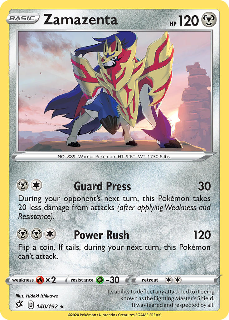 Zamazenta (140/192) (Cracked Ice Holo) (Theme Deck Exclusive) [Sword & Shield: Rebel Clash] | Card Citadel