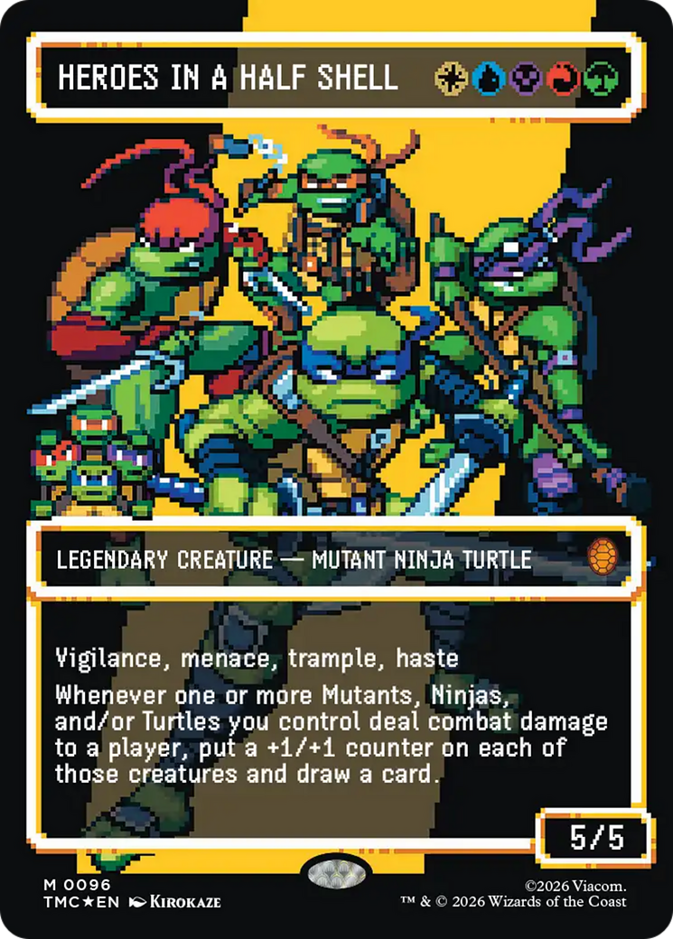 Heroes in a Half Shell (0096) (Borderless) (Surge Foil) [Teenage Mutant Ninja Turtles Commander] | Card Citadel