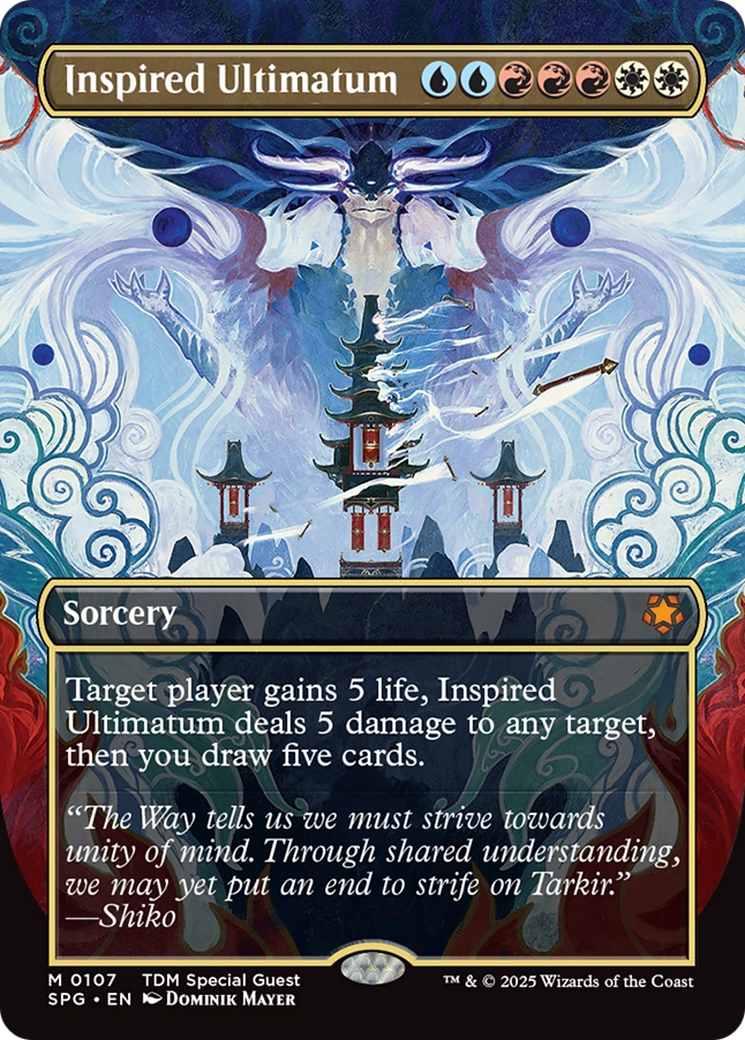 Inspired Ultimatum (Borderless) [Tarkir: Dragonstorm Special Guests] | Card Citadel