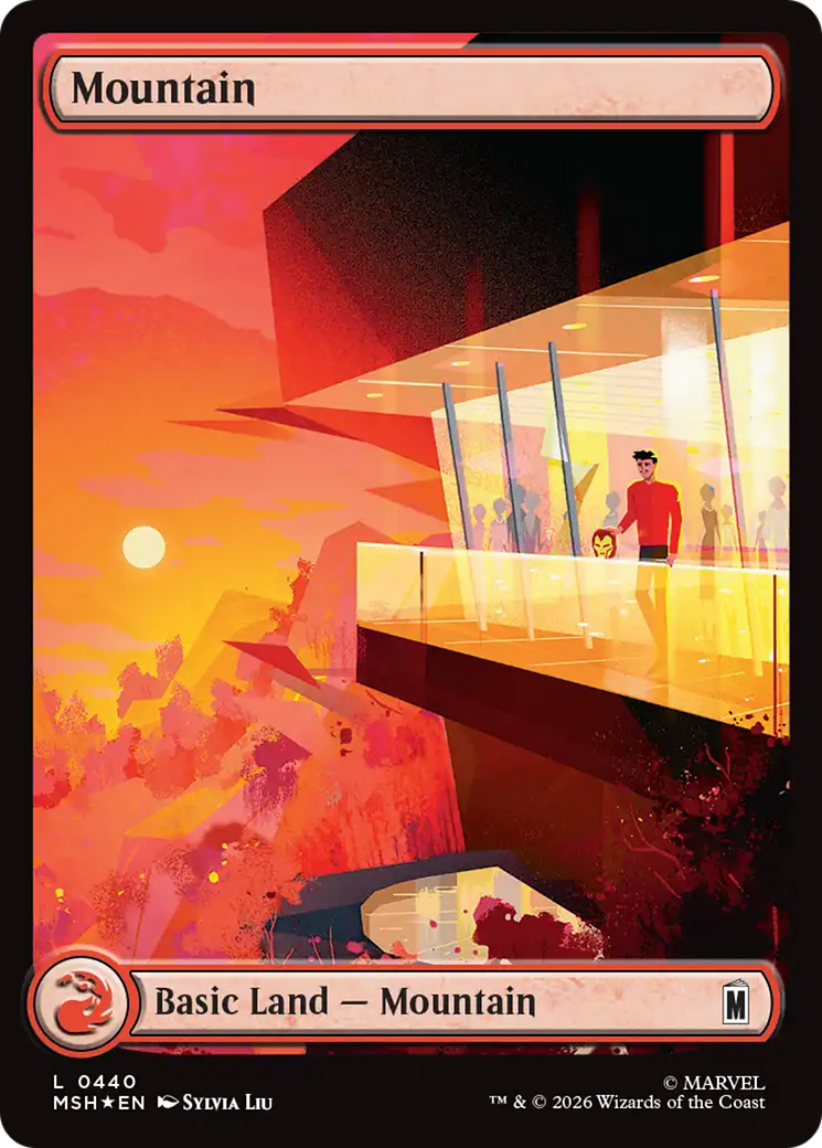 Mountain (0440) (Surge Foil) [Marvel Super Heroes] | Card Citadel