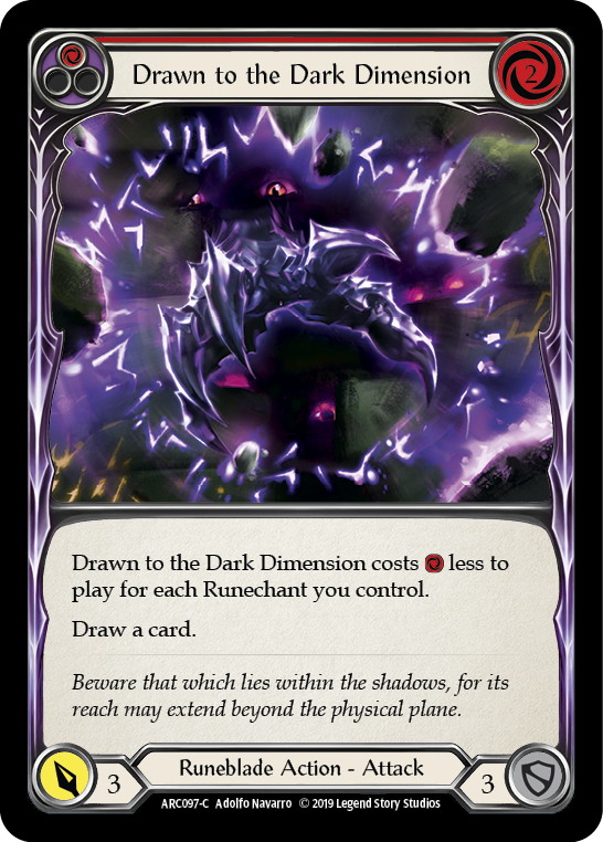 Drawn to the Dark Dimension (Red) [ARC097-C] (Arcane Rising)  1st Edition Rainbow Foil | Card Citadel