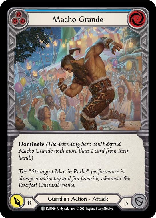 Macho Grande (Blue) [EVR029] (Everfest)  1st Edition Rainbow Foil | Card Citadel
