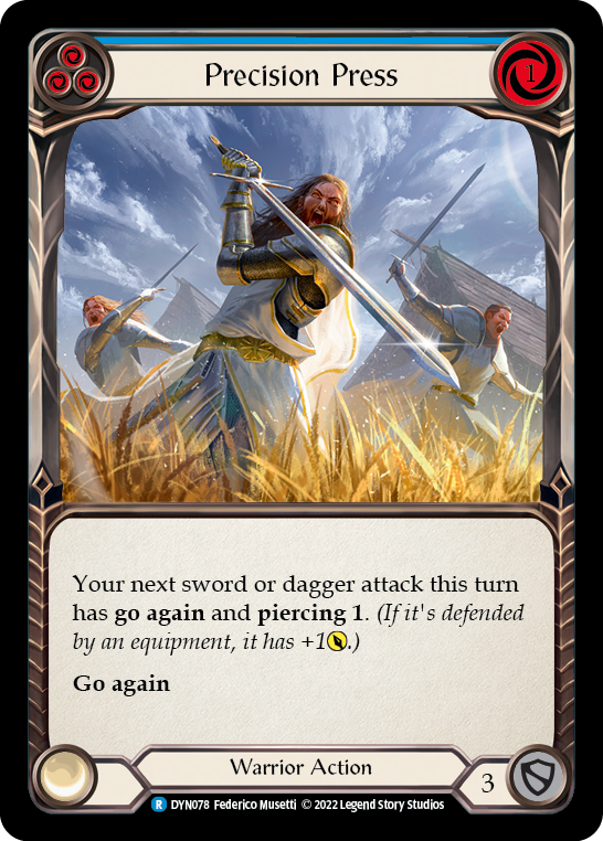 Precision Press (Blue) [DYN078] (Dynasty) | Card Citadel