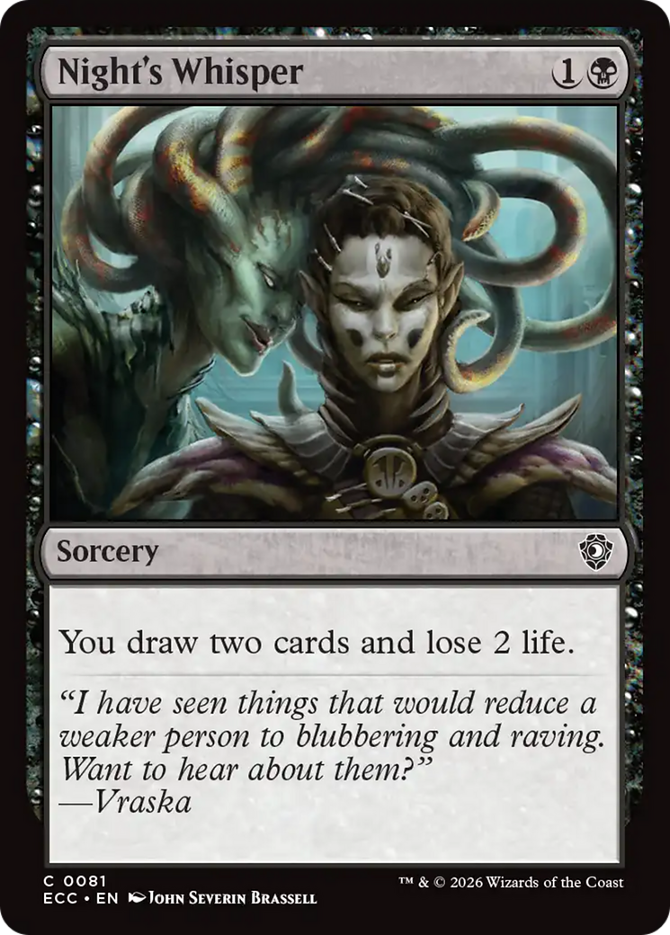 Night's Whisper [Lorwyn Eclipsed Commander] | Card Citadel