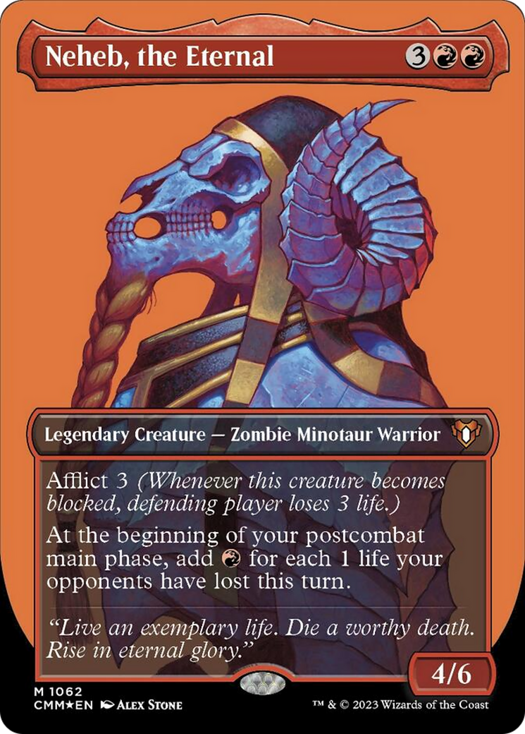 Neheb, the Eternal (Borderless Textured Foil Frame Break) [Commander Masters] | Card Citadel