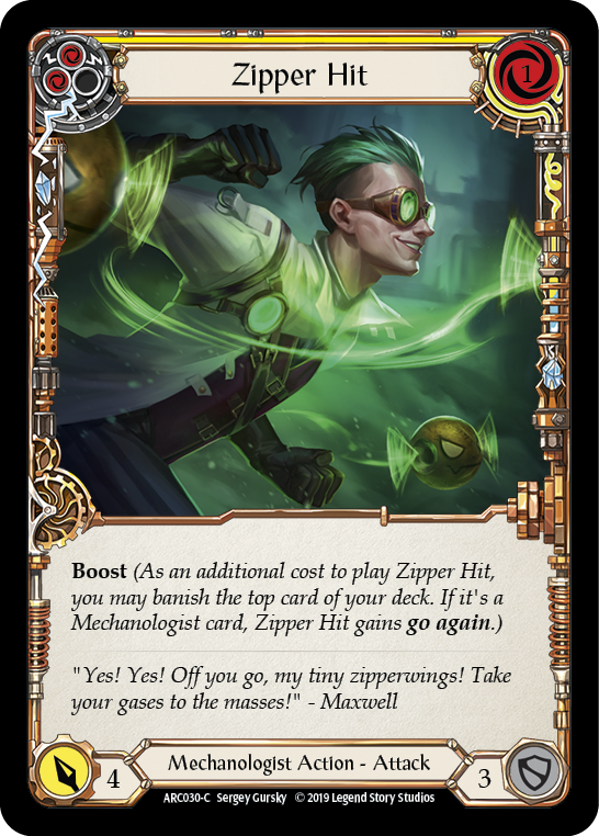 Zipper Hit (Yellow) [ARC030-C] (Arcane Rising)  1st Edition Normal | Card Citadel