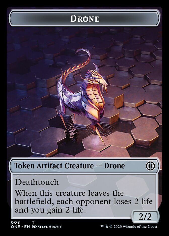 Rebel // Drone Double-Sided Token [Phyrexia: All Will Be One Tokens] | Card Citadel