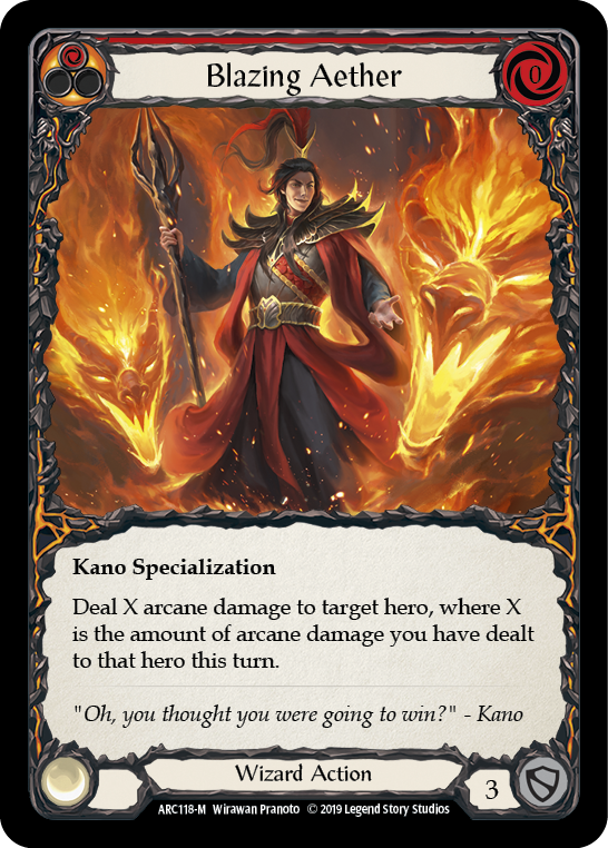 Blazing Aether [ARC118-M] (Arcane Rising)  1st Edition Rainbow Foil | Card Citadel