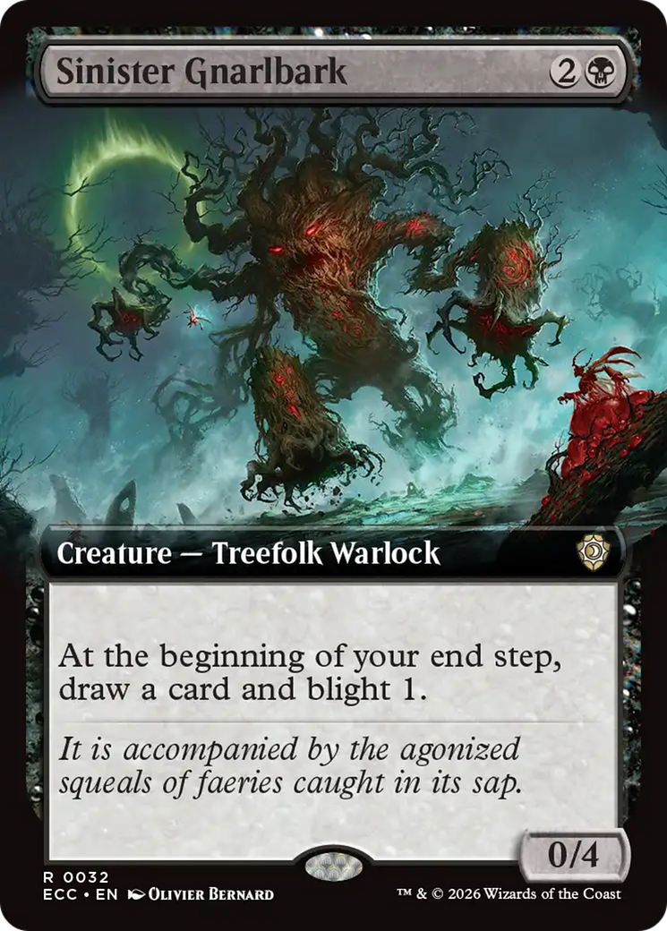 Sinister Gnarlbark (Extended Art) [Lorwyn Eclipsed Commander] | Card Citadel