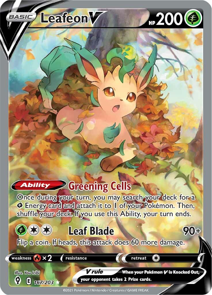 Leafeon V (167/203) [Sword & Shield: Evolving Skies] | Card Citadel