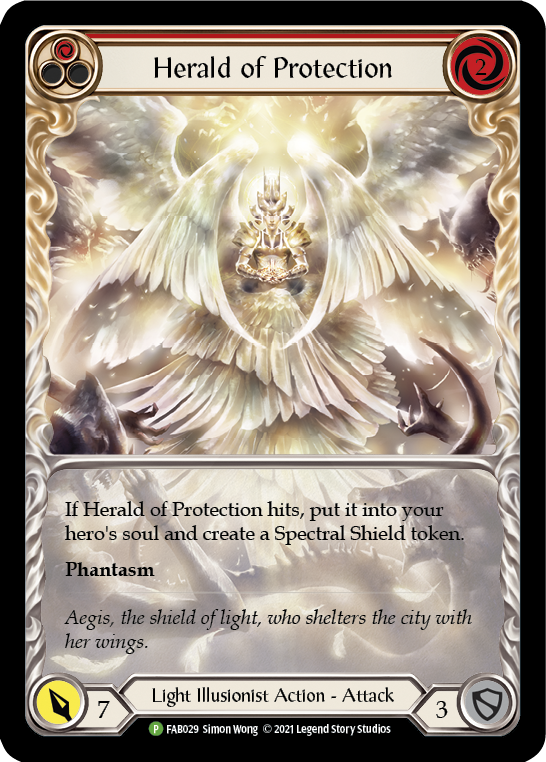 Herald of Protection (Red Extended Art) [FAB029] (Promo)  Rainbow Foil | Card Citadel