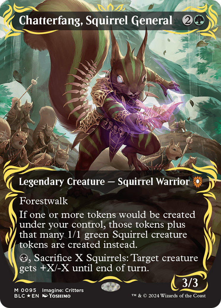 Chatterfang, Squirrel General (Borderless) (Raised Foil) [Bloomburrow Commander] | Card Citadel