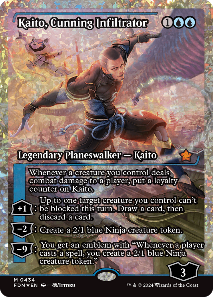 Kaito, Cunning Infiltrator (Showcase) (Frature Foil) [Foundations] | Card Citadel