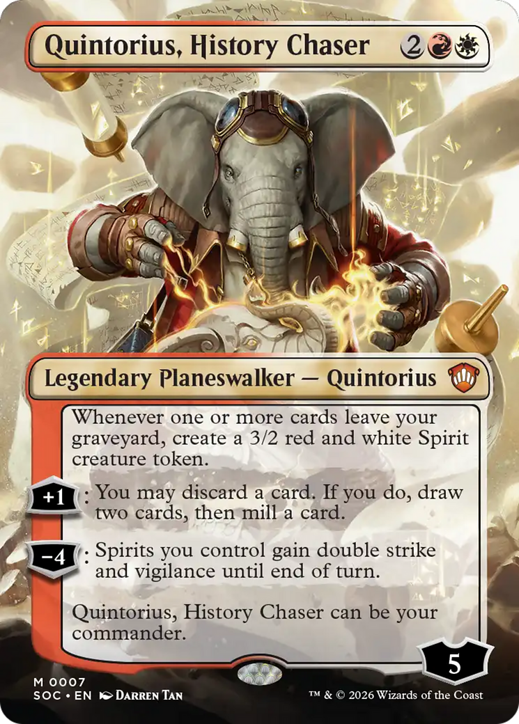 Quintorius, History Chaser (Borderless) [Secrets of Strixhaven Commander] | Card Citadel