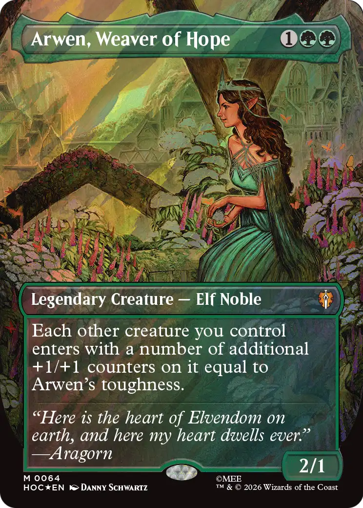 Arwen, Weaver of Hope (Borderless) (Surge Foil) [The Hobbit: Eternal-Legal] | Card Citadel