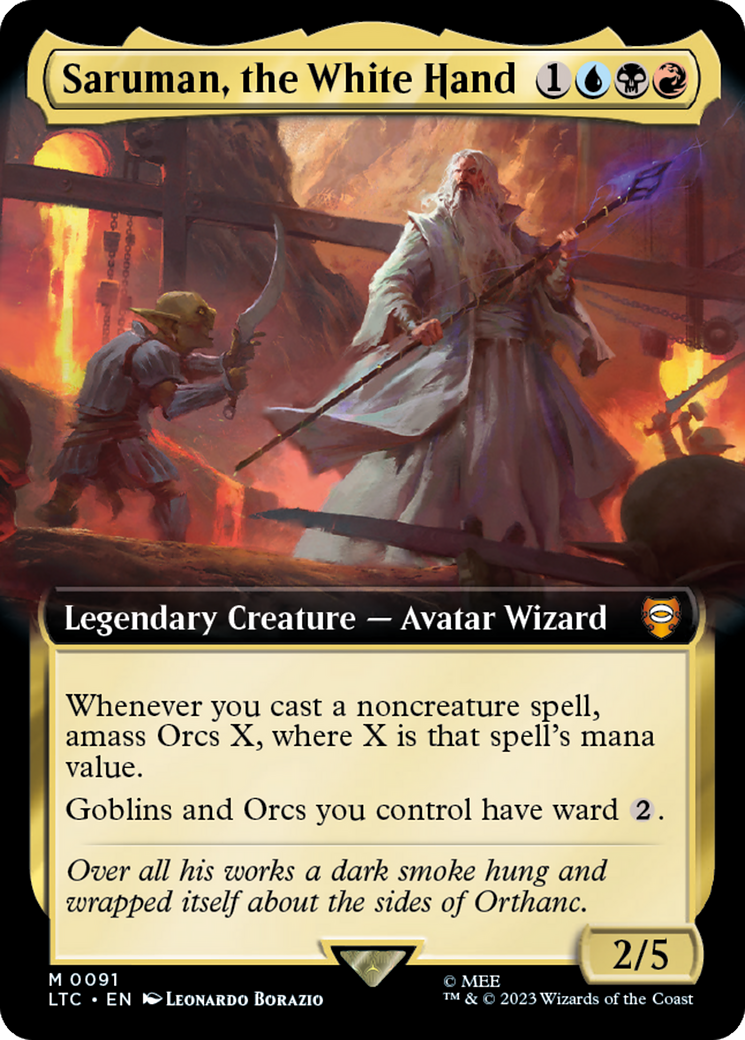 Saruman, the White Hand (Extended Art) [The Lord of the Rings: Tales of Middle-Earth Commander] | Card Citadel