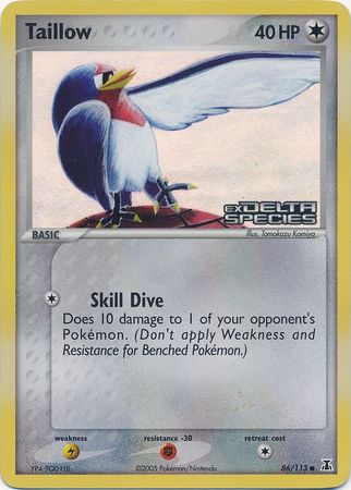 Taillow (86/113) (Stamped) [EX: Delta Species] | Card Citadel