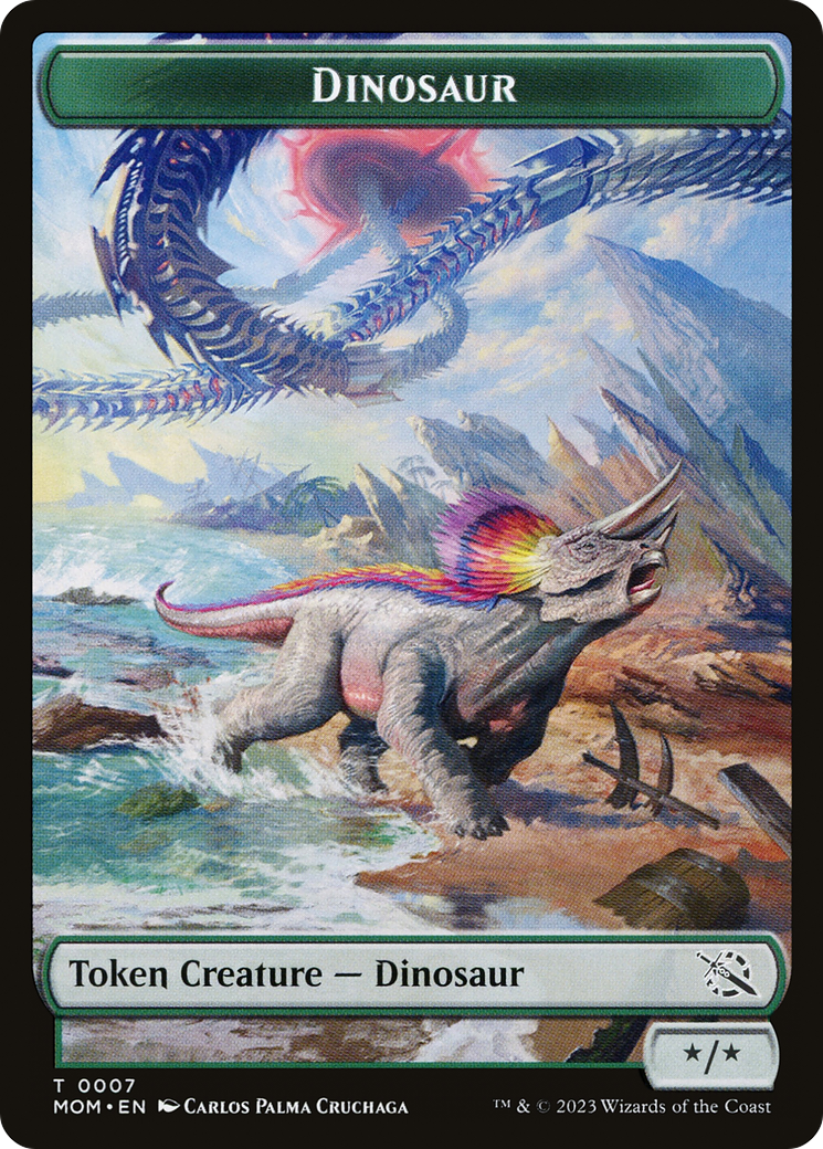 Elemental (09) // Dinosaur Double-Sided Token [March of the Machine Tokens] | Card Citadel