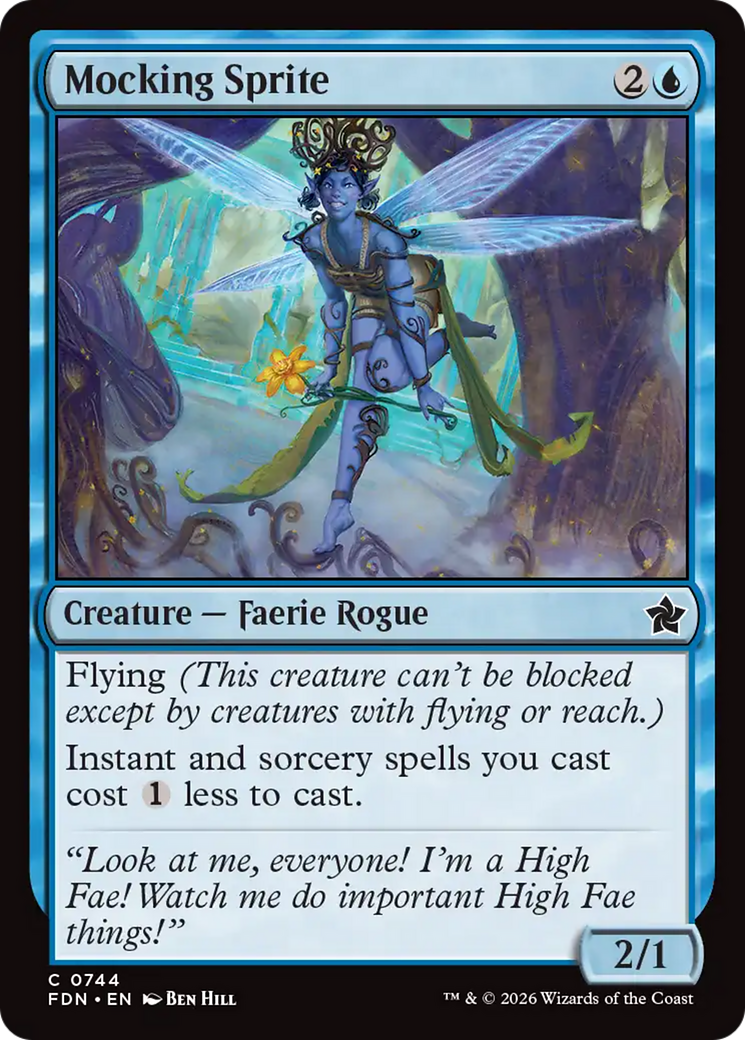Mocking Sprite (0744) [Foundations] | Card Citadel