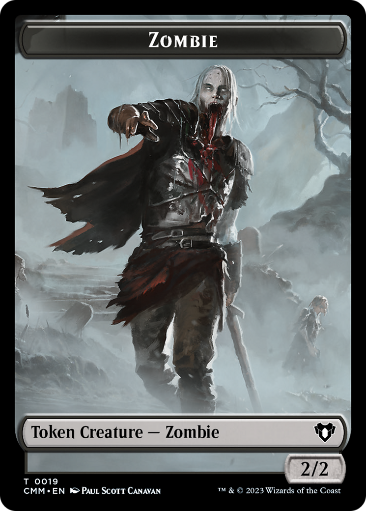 Zombie (0019) // Kor Soldier Double-Sided Token [Commander Masters Tokens] | Card Citadel